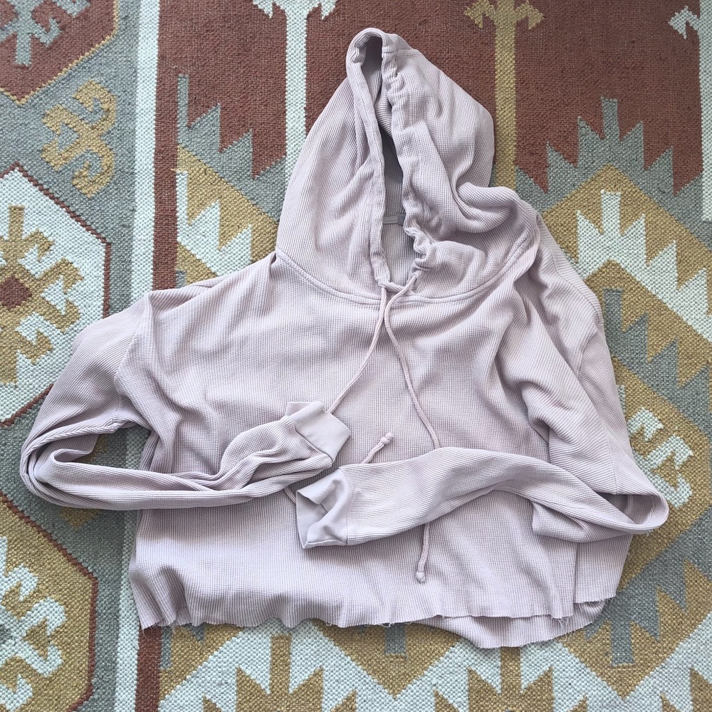 Cropped Pink John Galt Sweater - Brandy Melville